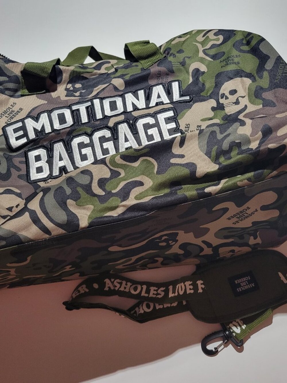 Linda Finegold A**holes Live Forever Emotional Baggage ,Have a nice trip Duffle